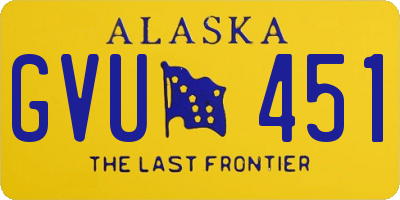 AK license plate GVU451