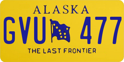 AK license plate GVU477