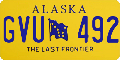 AK license plate GVU492