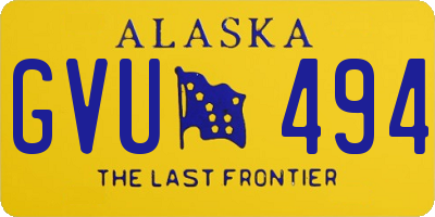 AK license plate GVU494