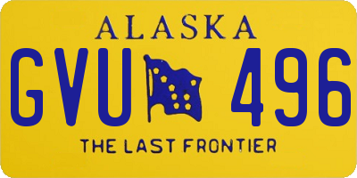 AK license plate GVU496