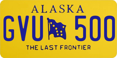 AK license plate GVU500