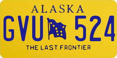 AK license plate GVU524