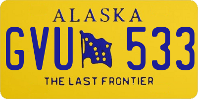 AK license plate GVU533