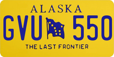 AK license plate GVU550