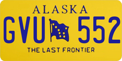 AK license plate GVU552