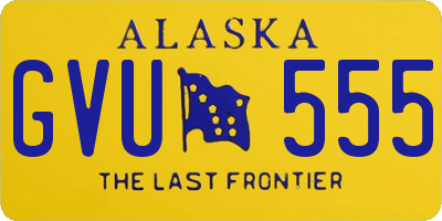 AK license plate GVU555