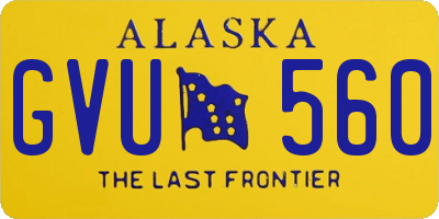 AK license plate GVU560