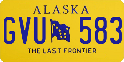 AK license plate GVU583