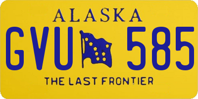 AK license plate GVU585