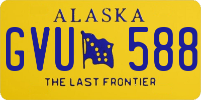 AK license plate GVU588