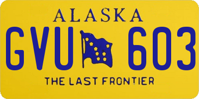 AK license plate GVU603