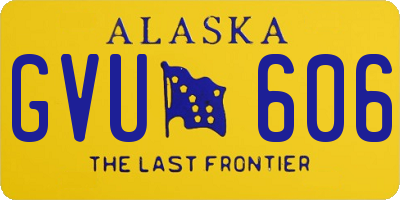 AK license plate GVU606