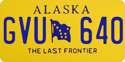 AK license plate GVU640