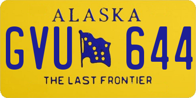 AK license plate GVU644