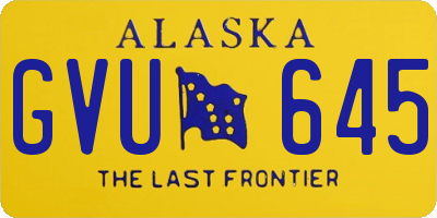 AK license plate GVU645