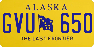 AK license plate GVU650