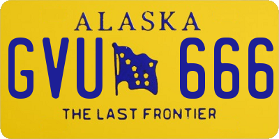 AK license plate GVU666