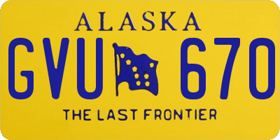 AK license plate GVU670