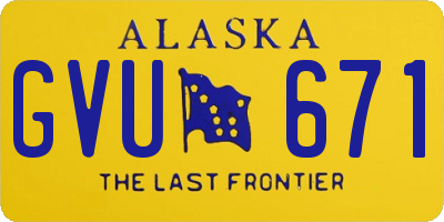 AK license plate GVU671