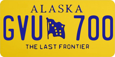 AK license plate GVU700