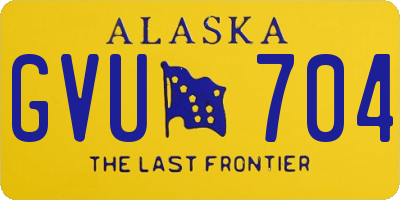 AK license plate GVU704