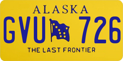 AK license plate GVU726