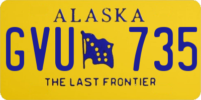 AK license plate GVU735