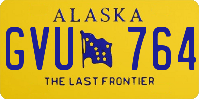 AK license plate GVU764