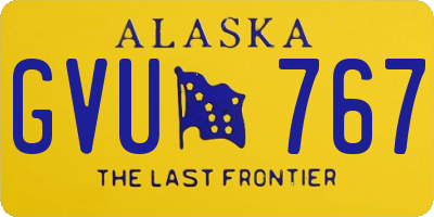 AK license plate GVU767