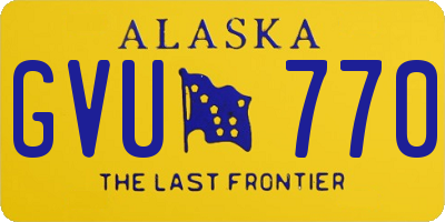 AK license plate GVU770