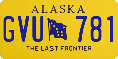 AK license plate GVU781