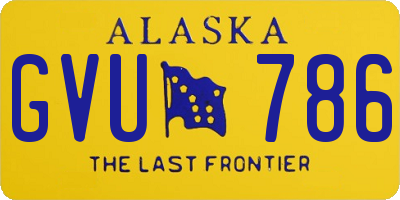 AK license plate GVU786