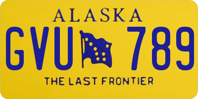 AK license plate GVU789