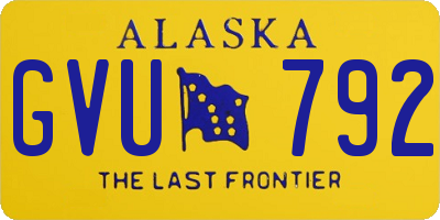 AK license plate GVU792