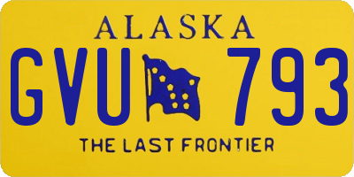 AK license plate GVU793