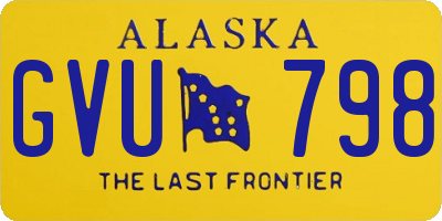 AK license plate GVU798