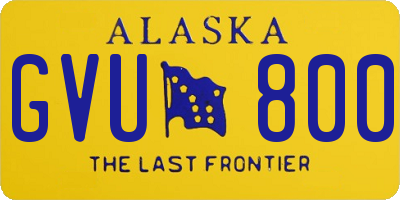 AK license plate GVU800