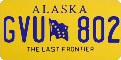 AK license plate GVU802