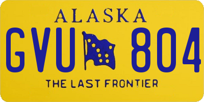 AK license plate GVU804