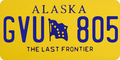 AK license plate GVU805