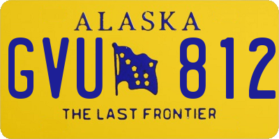 AK license plate GVU812