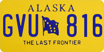 AK license plate GVU816