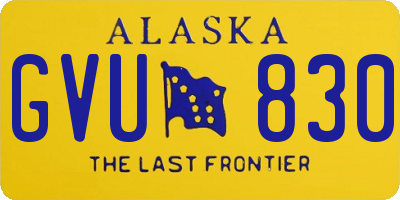 AK license plate GVU830