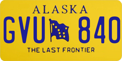 AK license plate GVU840