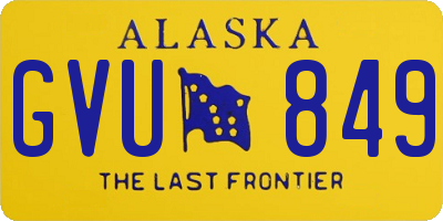 AK license plate GVU849