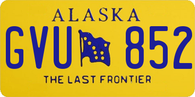 AK license plate GVU852