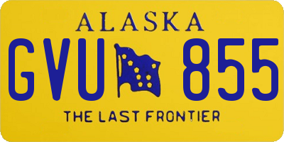 AK license plate GVU855