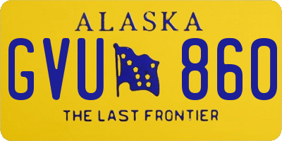 AK license plate GVU860