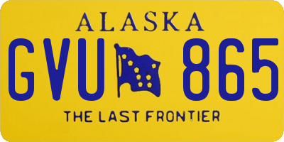 AK license plate GVU865